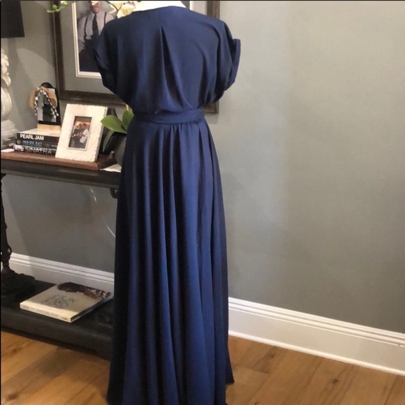 Meghan LA NAVY Jasmine Wrap Maxi Dress Small - Picture 7 of 8